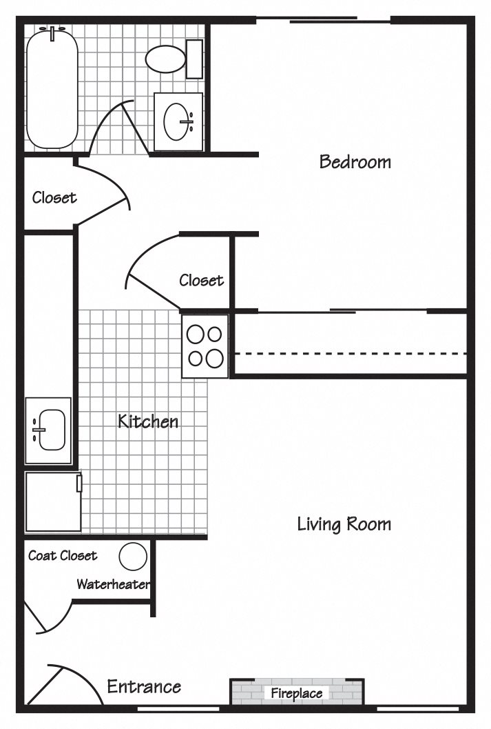 Pacific Apt Floor Plan 1x1 Pacific Apt Floor Plan 1x1